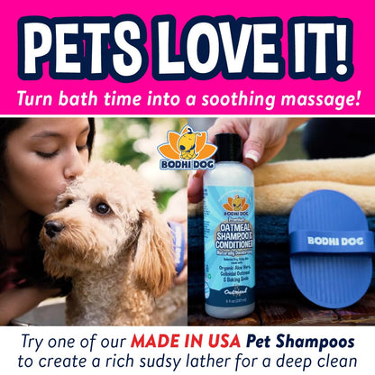 Bodhi Dog Shampoo Brush - Pet Grooming & Bath Supplies for Dogs and Cats - Bath Brush for Long & Short Hair - Premium Scrubber for Shower, Bathing & Massage (One Pack, Blue)