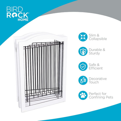 Internet's Best Wire Dog Gate with Arched Top - 4 Panel - 30" Tall - White