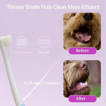 JGocot Small Dog Toothbrush,|Micro Brush Head|Nano Bristle|Soft Pet Toothbrush for Sensitive Gum&Teeth, Dog Teeth Cleaning Kit for Puppy, Kitten, Cats&Miniature Toy Size Dogs