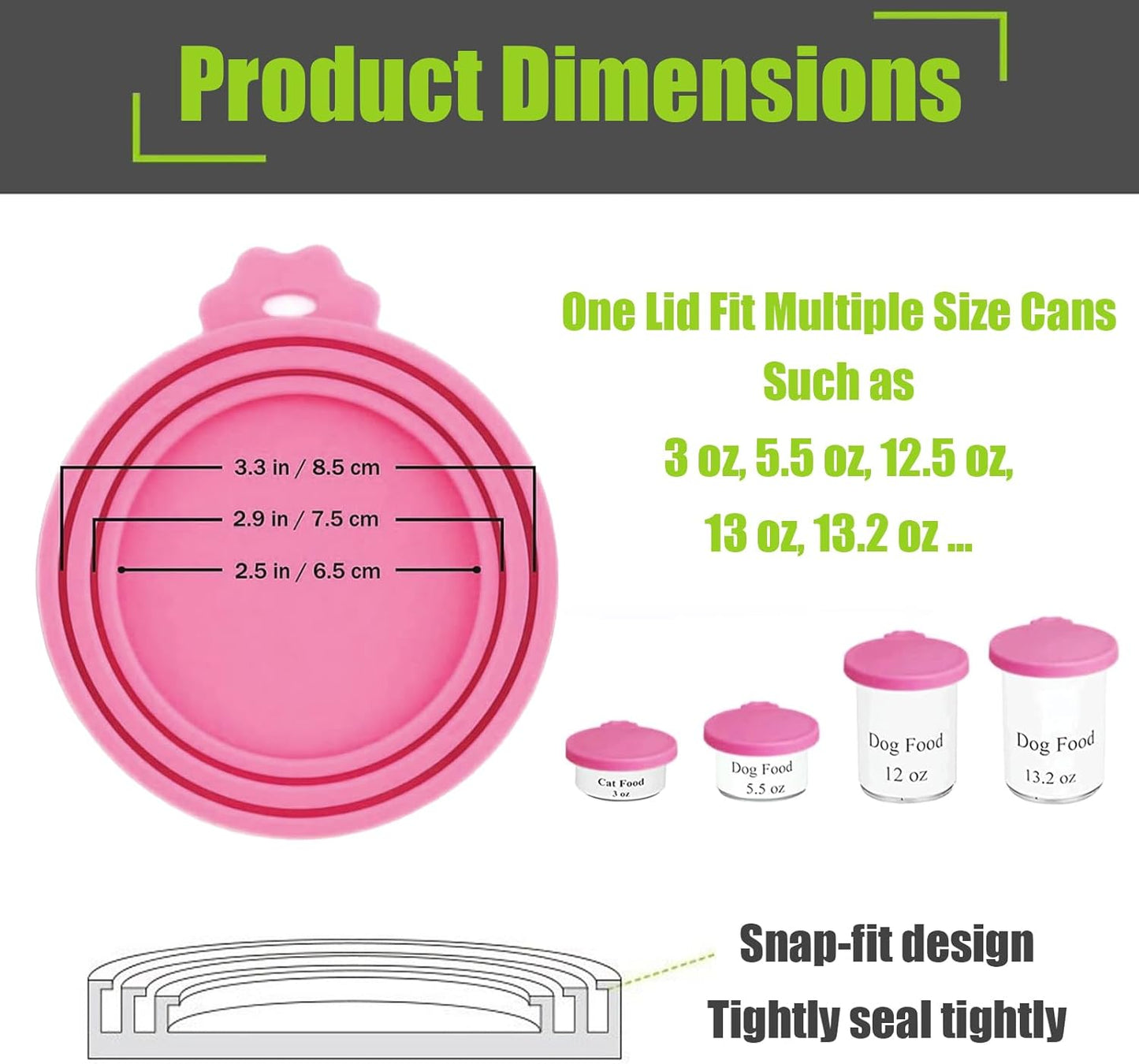 9 Pack Silicone Pet Food Can Lids, Silicone Dog&Cat Food Can Lid Covers, Reusable Universal Can Lids Airtight