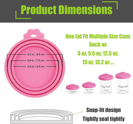 9 Pack Silicone Pet Food Can Lids, Silicone Dog&Cat Food Can Lid Covers, Reusable Universal Can Lids Airtight