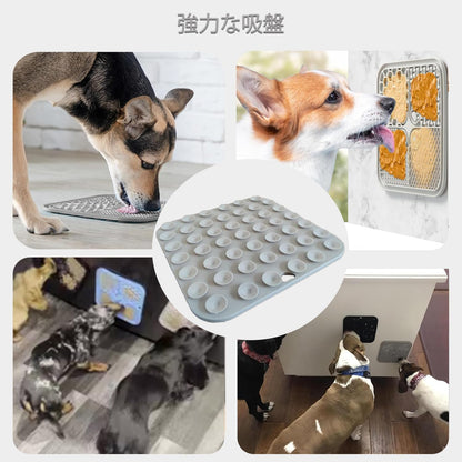 Dog Lick Mat, 3Pack Dog Slow Feeder, Non-Slip Design Lick Mat for Dogs and Cats, Boredom and Anxiety Reducer,Suitable for Treats, Yogurt, Peanut Butter (Grey+Black+SkyBlue)
