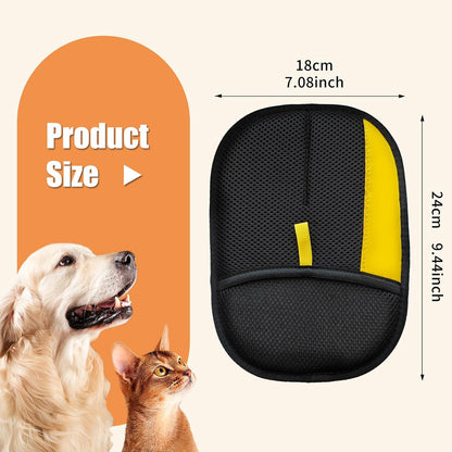 Electrostatic Gloves for Pet Hair Removal: Upgraded 2PCS Animal Fur Removal Tool for Dogs&Cats Efficient Reusable Pet Hair Remover for Couch Carpet Car Seat Clothing Quick Clean (2 pcs-Black)