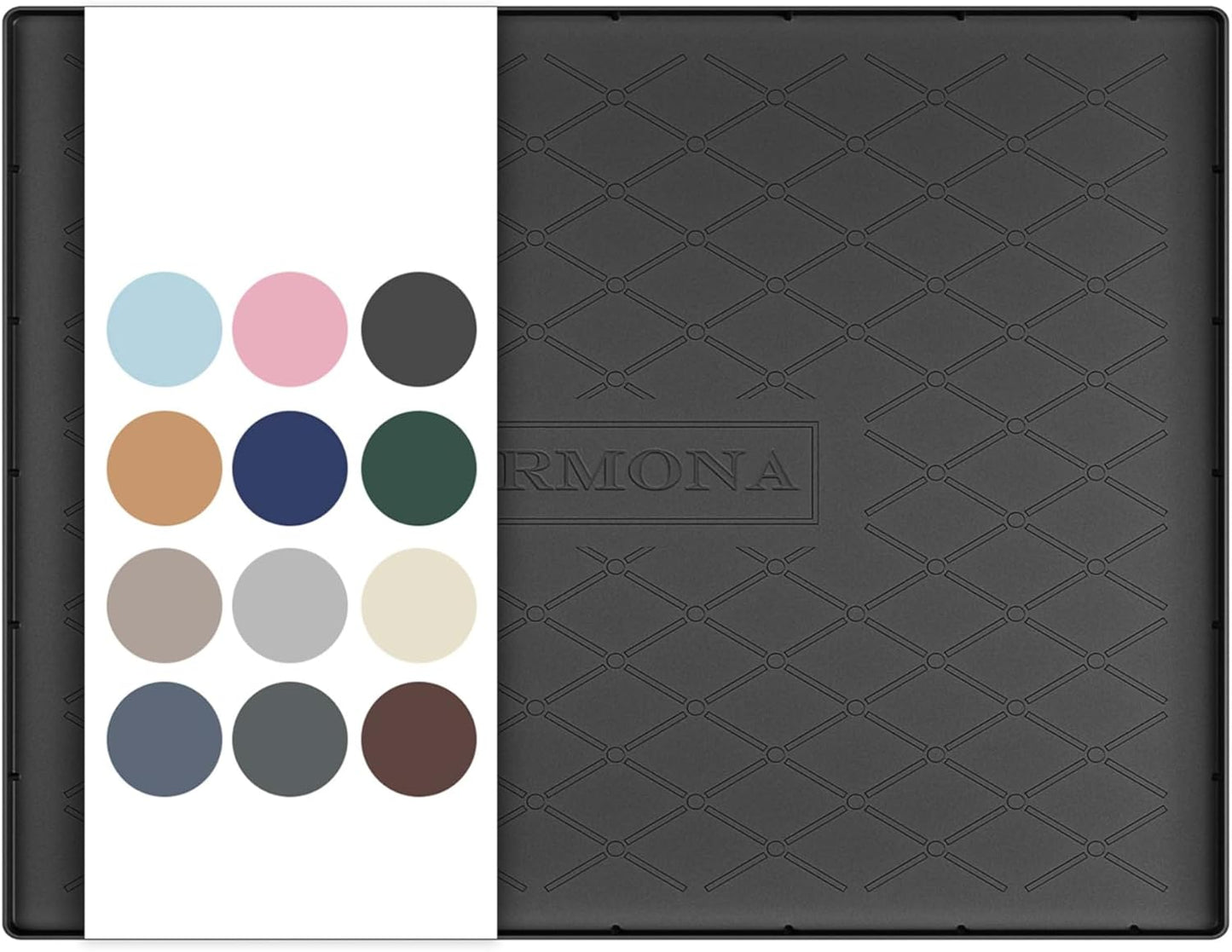 URMONA Under Sink Mat for Kitchen Waterproof, 34" x 22" Silicone Under Sink Mat for Shelf Liner Organizer, Cabinet Sink Protector Under Sink Liner for Bottom Kitchen, Bathroom(Light Grey)