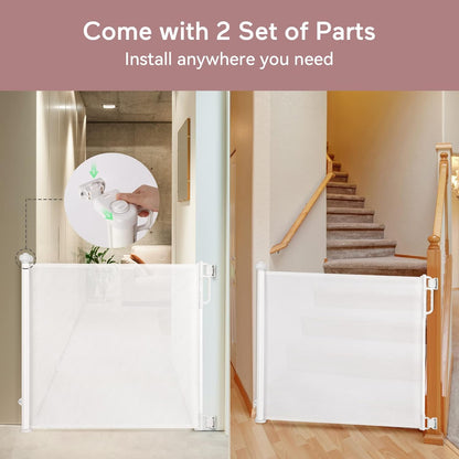 Momcozy Retractable Baby Gate, Mesh Baby Gate or Mesh Dog Gate, 33" Tall,Extends up to 71" Wide, Child Safety Gate for Doorways, Stairs, Hallways, Indoor/Outdoor