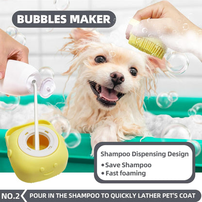Dog Brush for Shedding,6 PCS in One Pet Slicker Hair Brush Kit Organizer Bag - Dog Cat Grooming Deshedding Undercoat Rake Brush Comb for All Small Large Dogs Cats Grey