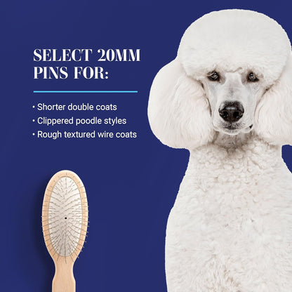 Chris Christensen Dog Brush, 27 mm Oval Pin Brush, Original Series, Groom Like a Professional, Stainless Steel Pins, Lightweight Beech Wood Body, Ground and Polished Tips