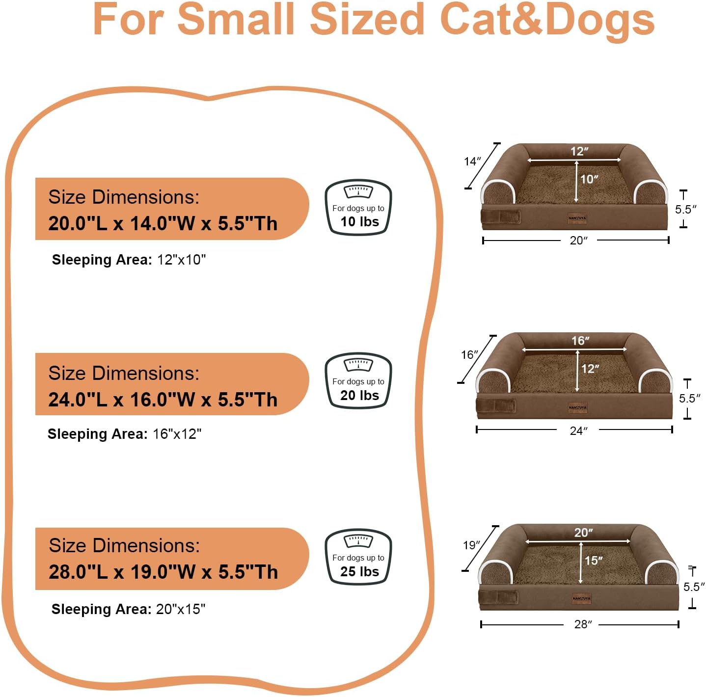 Large Dog Bed Orthopedic Washable: Beds Bolster XL Bed Large Big Dogs Memory Foam Couch Sofa Waterproof with Removable Cover