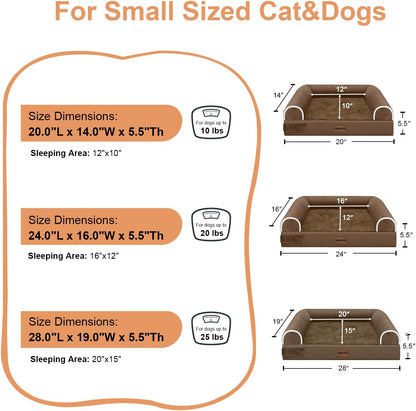 Large Dog Bed Orthopedic Washable: Beds Bolster XL Bed Large Big Dogs Memory Foam Couch Sofa Waterproof with Removable Cover