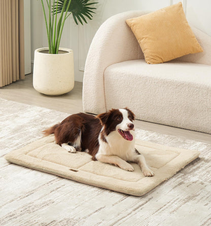 Made4Pets Dog Crate Pad Bed for Medium Large Dogs, Washable & Reversible, Anti-Slip Kennel Mat for Cozy Sleeping, Soft Fluffy Dog Bed for Indoor & Outdoor Use, 35"x23", Gray