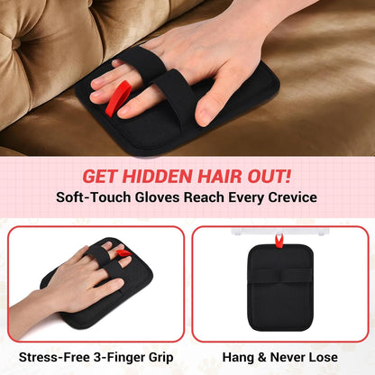 2 PCS Electrostatic Pet Hair Removal Glove, Upgraded Reusable Grooming Gloves for Dogs & Cats, Efficient Fur Remover for Couch, Car Seat, Furniture, Carpet, Animal Fur Removal Tool