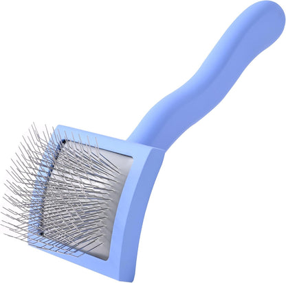 Slicker Brush for Dogs, Dog Grooming Supplies - Best Doodle & Poodle Brush for Haired Dogs - Goldendoodle Pin Detangler for Dematting (Medium Curved)