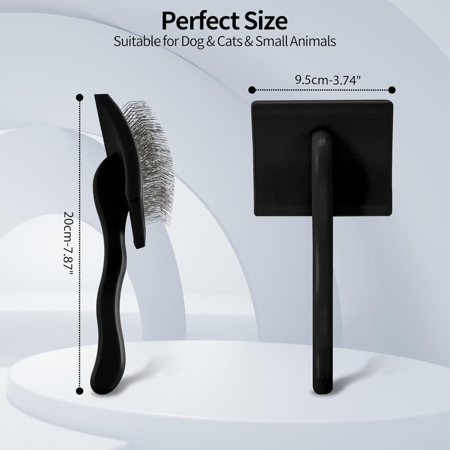 Pet Slicker Brush for Long & Short Hair - Detangling Tool for Dogs & Cats - 135° Angled Stainless Steel Pins, Curved Handle - Gentle Grooming for Small/Medium/Large Breeds (Lavender)
