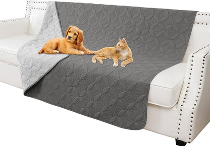 Waterproof Dog Blanket, 30x30 inches Small Pet Couch Covers for Sofa, Chair Bed Furniture Protector from Dogs Washable and Reversible-Lightgrey+Darkgrey