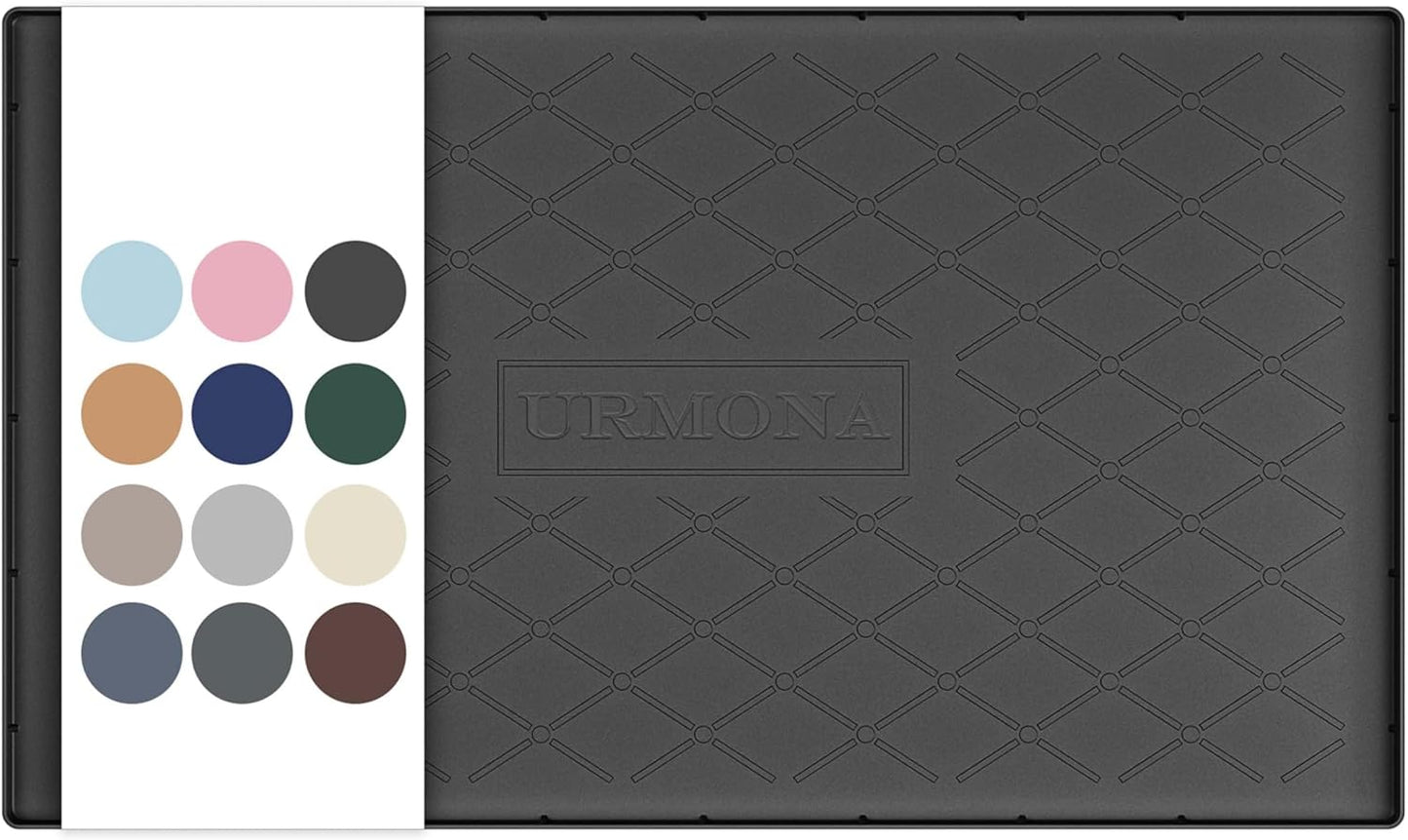 URMONA Under Sink Mat for Kitchen Waterproof, 34" x 22" Silicone Under Sink Mat for Shelf Liner Organizer, Cabinet Sink Protector Under Sink Liner for Bottom Kitchen, Bathroom(Light Grey)