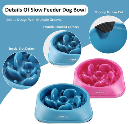 YINEYA Slow Feeder Dog Bowls, Pet Supplies that Slow Down Eating, Pet Food Bowls, Maze Dog Puzzle Feeder for Medium Breed