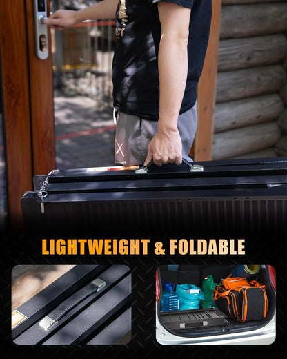 VNN Portable Wheelchair Ramp 4FT, Non-Slip Aluminum Ramps for Wheelchairs for Home, Handicap Wheelchair Ramps for Home Steps, Aluminum Loading Dock Plates, Doorways, Black