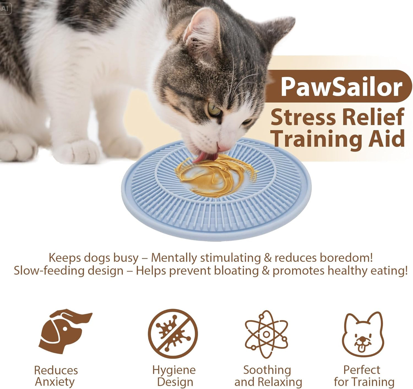 Lick Mat for Dogs and Cats, Slow Feeder Mats with Suction Cups - Bathing, Grooming and Training, Anxiety Relief Feeding Pad,Dishwasher-Safe Yellow