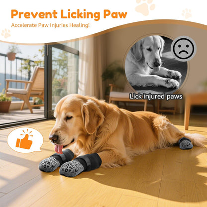 PICK FOR LIFE Non Slip Dog Socks with Grippers Prevent from Licking Paws,Anti-Slip Dogs Grip Socks for Senior Dogs on Hardwood Floor(Grey,2Pairs,L)