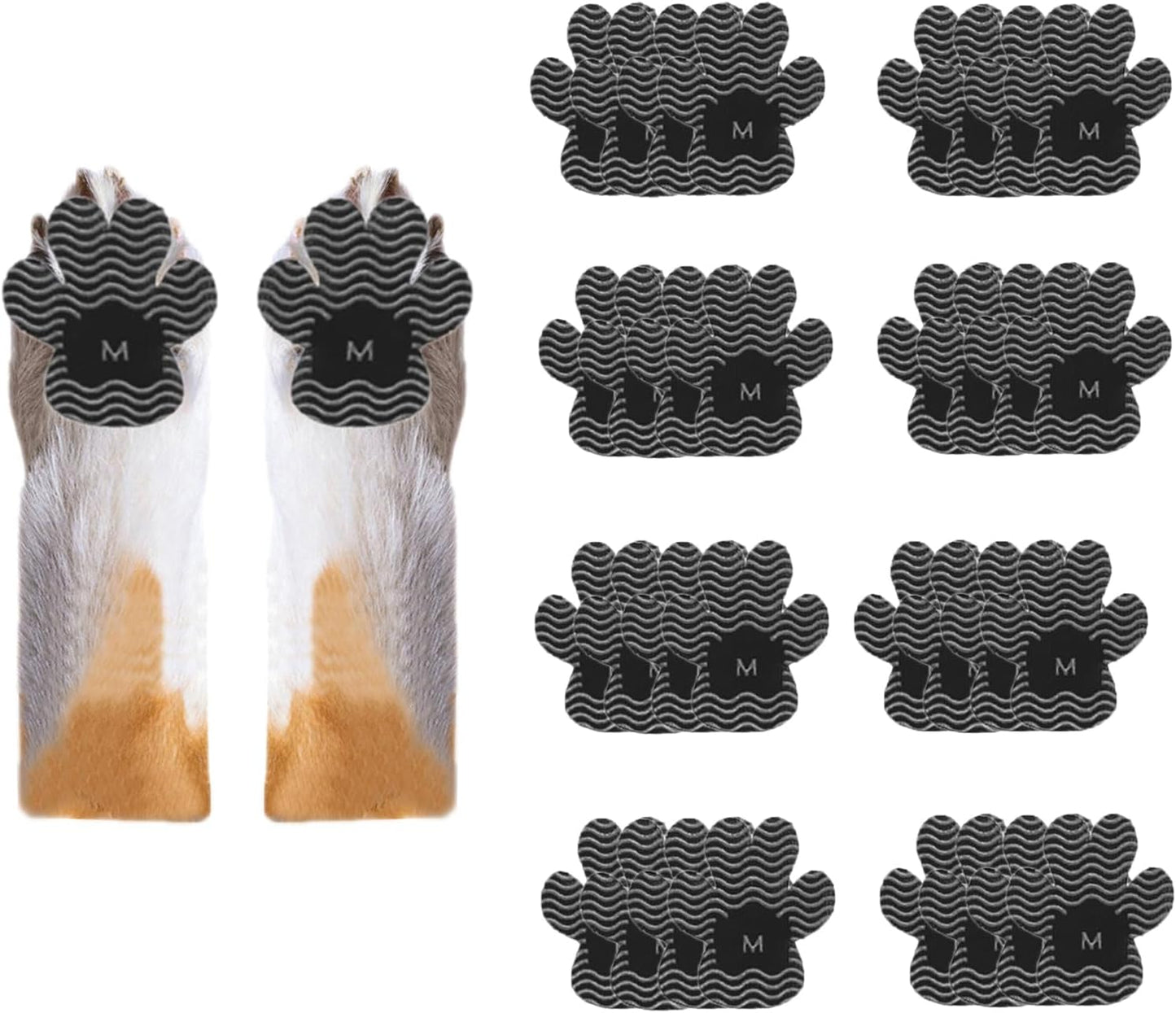 Dog Paw Protector Anti Slip Toe Grips Paw Pads for Dogs Traction, 8 Sets 32 Pads Disposable Self Adhesive Resistant Dog Shoes Boots Socks Replacement Dog Grippers for Senior Dogs (Rose Red3, S)