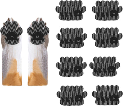 Dog Paw Protector Anti Slip Toe Grips Paw Pads for Dogs Traction, 8 Sets 32 Pads Disposable Self Adhesive Resistant Dog Shoes Boots Socks Replacement Dog Grippers for Senior Dogs (Rose Red3, S)