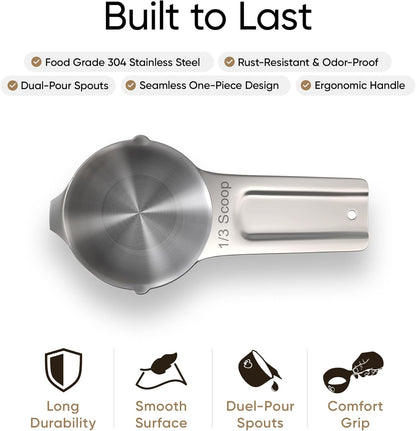 Color Up 1 Cup Pet Food Scoop – Stainless Steel Dog Food Scoop Cup (16 Tbsp) – Heavy-Duty, Rust-Resistant Measuring Scoop for Dogs, Cats, Birds & Rabbits – Ideal for Dry Food & Treats