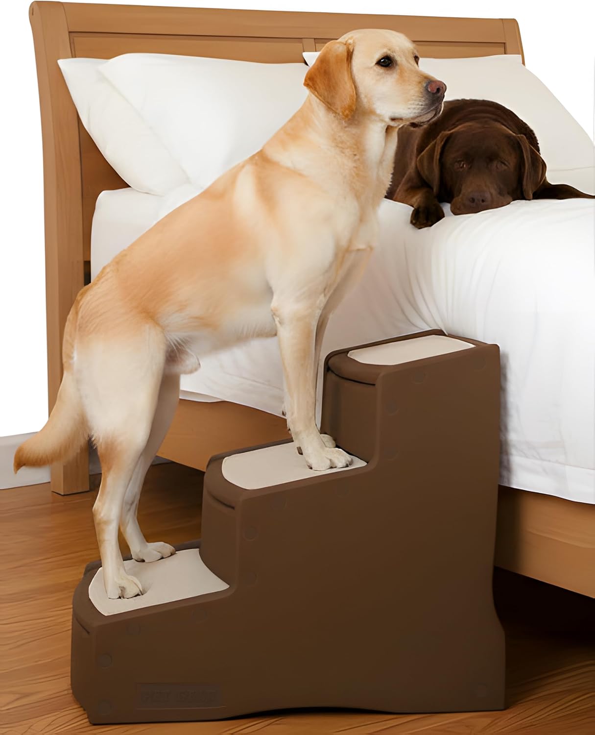 Pet Gear Easy Step III Extra Wide Pet Stairs, 3 Step for Dogs/Cats up to 200 pounds, Removable/Washable Carpet, Easy Assembly (No Tools Required), Sea Salt
