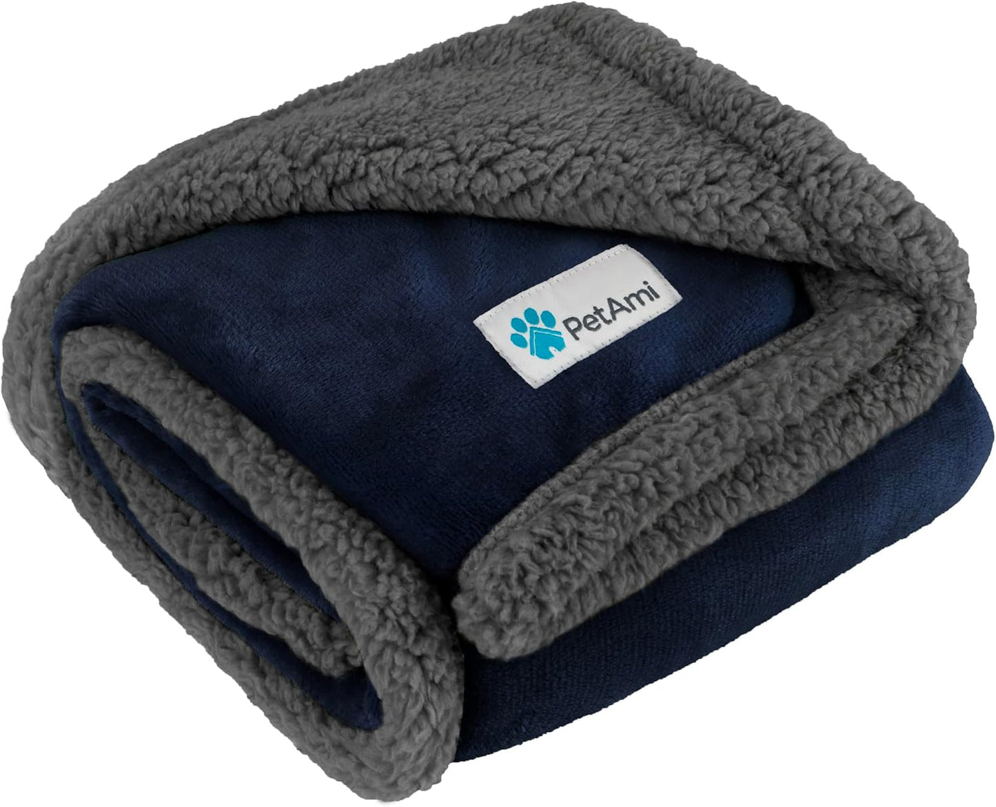 PetAmi Dog Blanket for Medium Large Dogs, Pet Bed Blanket Cat Puppy Kitten, Fleece Furniture Couch Cover Protector Sofa Car, Soft Sherpa Dog Throw Plush Reversible Washable, 40x60 Plaid Dark Gray
