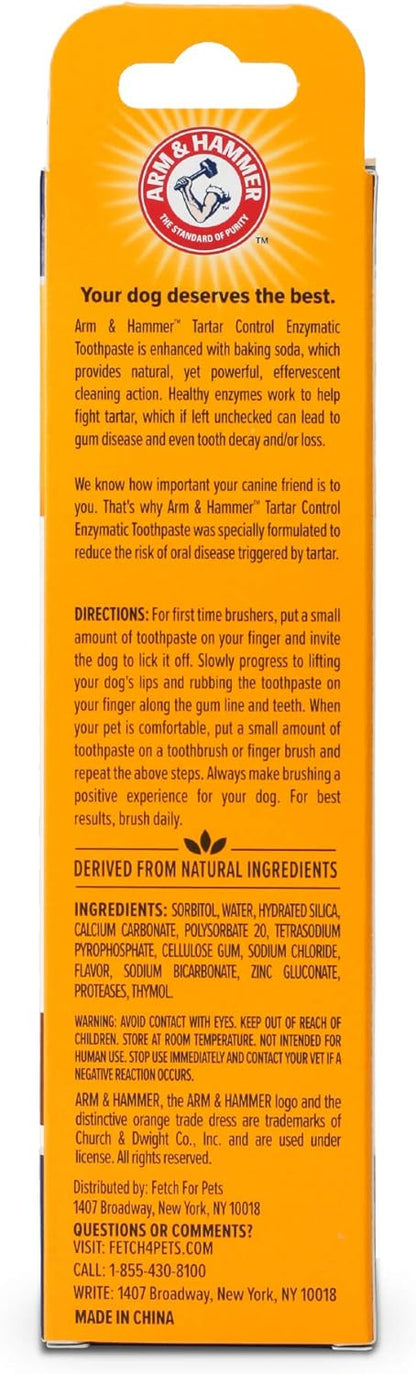 Arm & Hammer for Pets Tartar Control Enzymatic Dog Toothpaste, Reduces Plaque & Tartar Buildup, Infused with Baking Soda, Safe for All Dogs and Puppies, Beef Flavor, 2.5 Oz