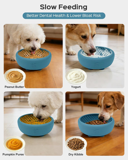 Dog Lick Bowl for Dogs, Lick Mat, Slow Feeder Lick Bowl with Strong Suction, BPA-Free Silicone, Freeze Licking Bowl for Anxiety Relief, Enrichment & Distraction, Dishwasher Safe
