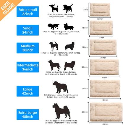 Dog Beds Crate Pad for Medium/Large Dogs Fit Metal,Ultra Soft, Washable & Anti-Slip Kennel Pad for Dogs Cozy Sleeping Mat,Gray 36inch