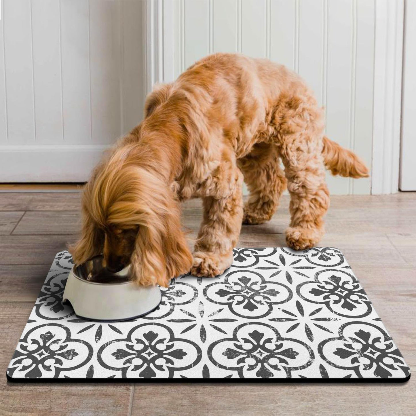 Dog Food Mats for Floors Absorbent, Pet Cat Food Mat - Quick Dry Dog Bowl Mats for Food and Water, Eco-Friendly Pet Supplies