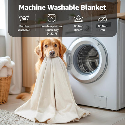 LOOBANI Waterproof Blanket for Bed: Reversible Soft Flannel Twin Bed Blanket 60" x 80", Leakproof Throw Spill-Proof Dog Pet Blanket for Couch Cover, Movie Time, Camping, Travel, Grey