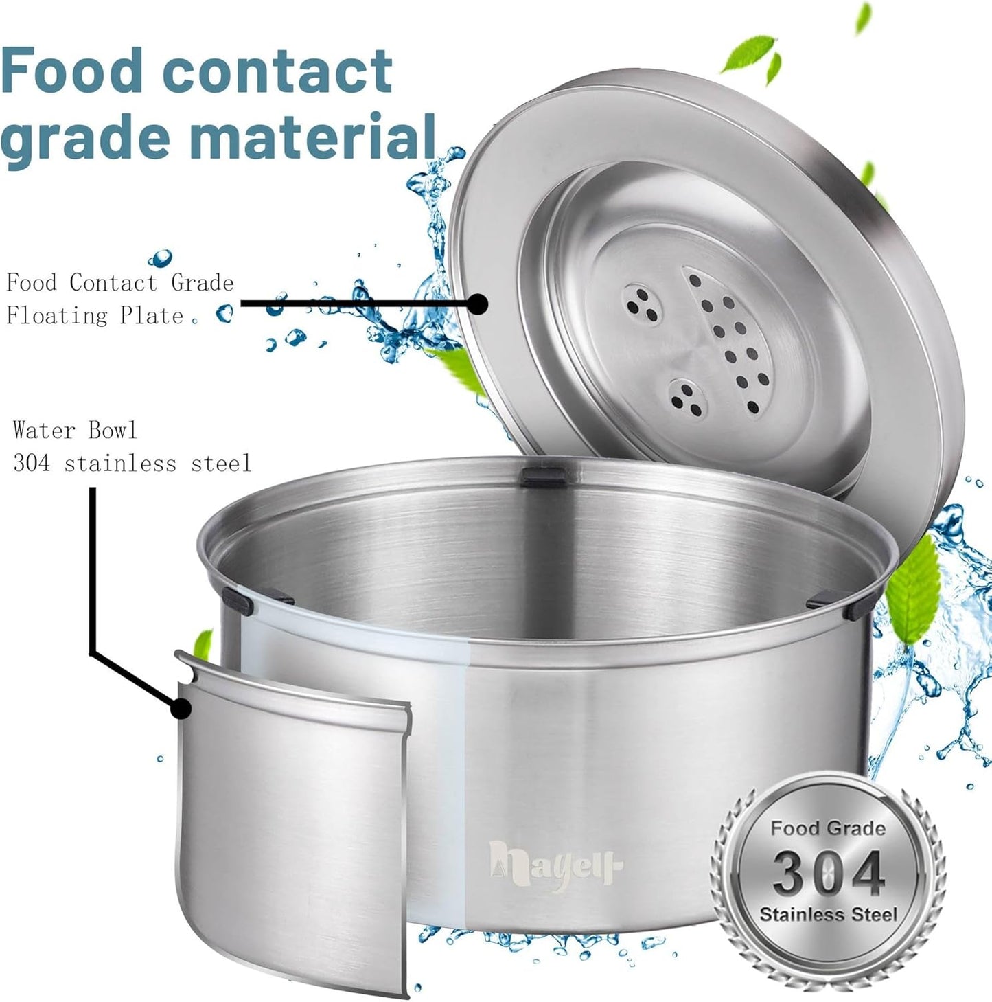 Stainless Steel Dog Water Bowl No Spill, 101oz/3L Pet Water Bowl for Dogs, Floating Disk Slow Drink Anti-Gulping Splash Proof Slow Feeder Bowls for Dog Cat, Travel Outdoor Car Home