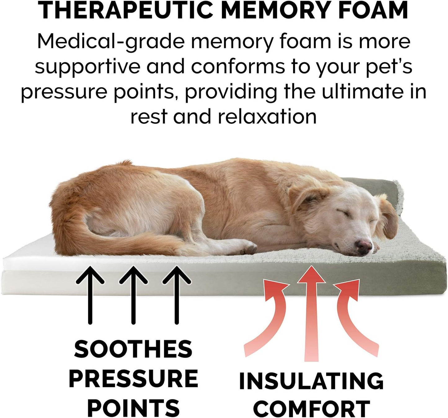 Furhaven Memory Foam Dog Bed for Large Dogs w/ Removable Bolsters & Washable Cover, For Dogs Up to 95 lbs - Two-Tone Plush Faux Fur & Suede L Shaped Chaise - Espresso, Jumbo/XL