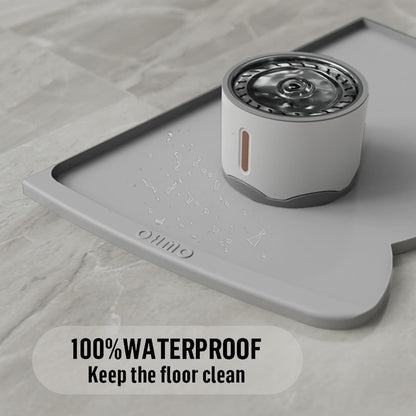 OHMO - Cat Food Mat, Silicone Pet Feeding Mat for Floor Non-Skid Waterproof Dog Water Bowl Tray, Easy to Clean Pet Placemat (Erythrinus, 18 * 9.8'')