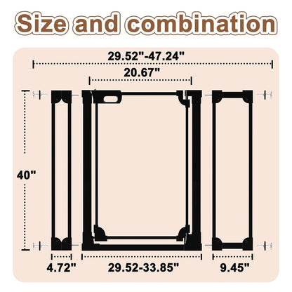 WAOWAO Clear Baby Gate for Stairs Modern Design Acrylic Auto Close Pet Gate, 29.52-37.79" Wide Safety Baby Gate for Doorways,White Clear Dog Gates Indoor, Hallways,Kitchen