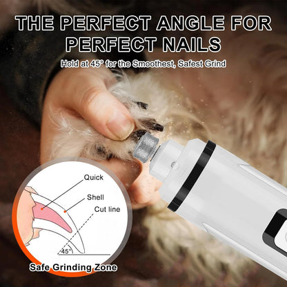 2-in-1 Dog Nail Clippers and Cat Nail Clippers with Light, Quick Sensor and Safety Guard, USB Rechargeable Pet Nail Trimmer with 2 LED Lights for Large Medium Small Dogs and Cats (White)