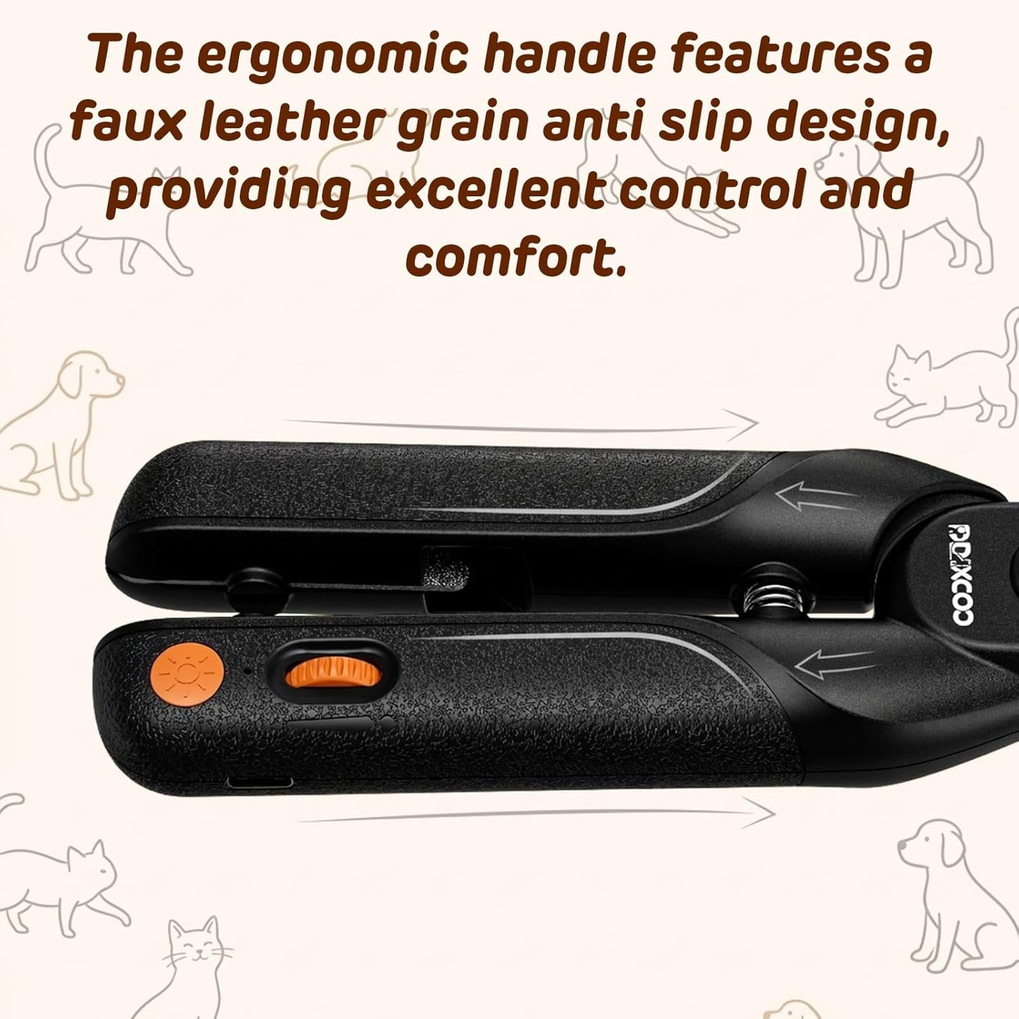 Dog Nail Clippers & Cat Nail Clipper, Pet Nail Trimmer with 2 LED Lights,Safety Side Lock, Nail File and Anti-Slip Handles, Dog Nail Grinder Quiet for Large Medium and Small Dogs & Cats