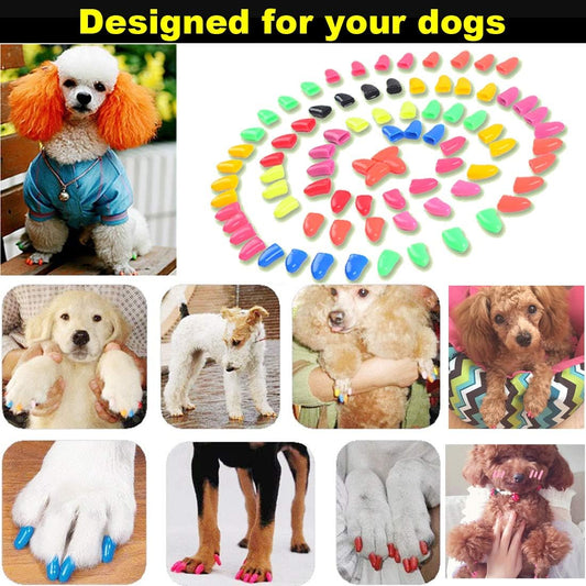 100pcs Dog Nail Caps, VICTHY Dog Claw Caps/Nail Cover with Glue and Applicators (XL)