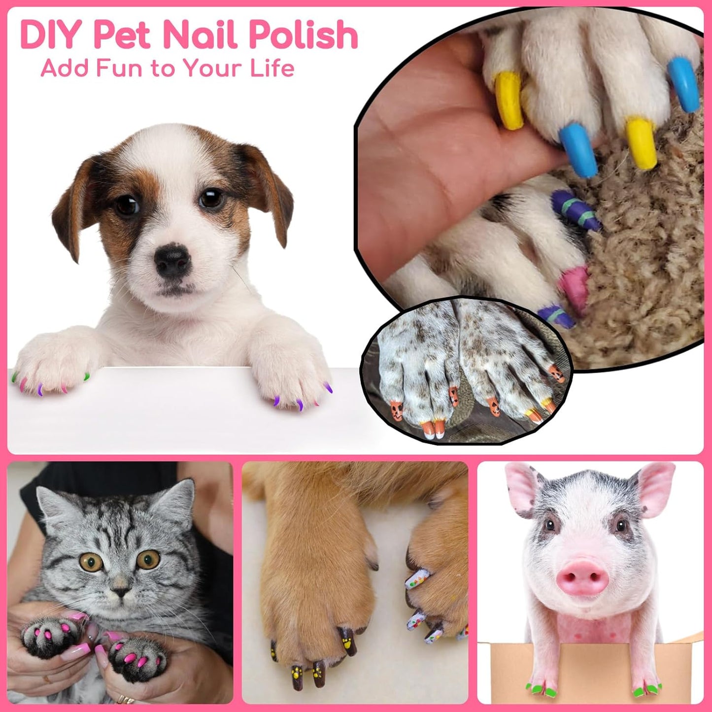 OLINGYOU 15 Colors Dog Nail Polish Pens Quick Dry, Pet Nail Polish Set for Dogs DIY Dogs Puppy Nails, Dog Safe Nail Polish Non Toxic, Odorless, Easy to Apply