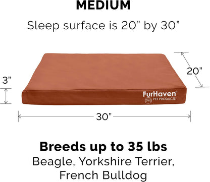Furhaven Replacement Dog Bed Cover Ultra Plush Faux Fur & Suede Mattress, Machine Washable - Gray, Large