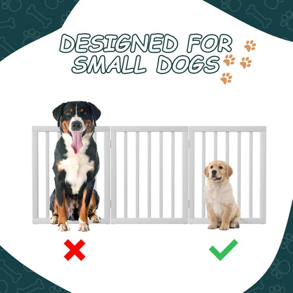 Freestanding Dog Gates Indoor, 3-Panel Pet Gates with 2 Metal Stands and 360° Hinge, 24" H Foldable Dog Gate for Stairs, Doorway, Kitchen, Expands Up to 55" Fully Assembled - Black Walnut