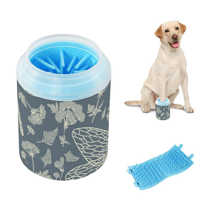 Dog Paw Cleaner Cups for Dogs Pet Foot Washer Paw Scrubber for Medium Small Dogs Cats Cleaning Cup Cute Yellow Fiesta Guitars Cacti and Ethnic Birds