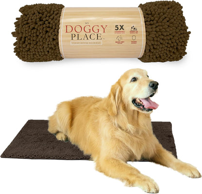 My Doggy Place Dog Mud Mat, 36"x26" Ash – Thick Microfiber Entry Rug for Snow, Mud & Salt – Absorbent, Quick-Dry, Washer-Safe & Non-Slip, Large
