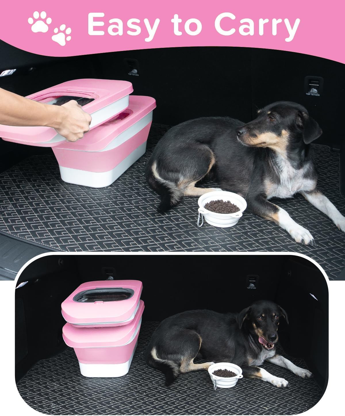 10-13 Lbs Dog Food Stroage Container, Collapsible Dog Food Containers with Airtight Lid, Pet Food Scoop, Pet Food Storage Container Dry Food for Dog, Cat and Other Pets