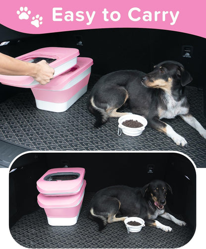 10-13 Lbs Dog Food Stroage Container, Collapsible Dog Food Containers with Airtight Lid, Pet Food Scoop, Pet Food Storage Container Dry Food for Dog, Cat and Other Pets