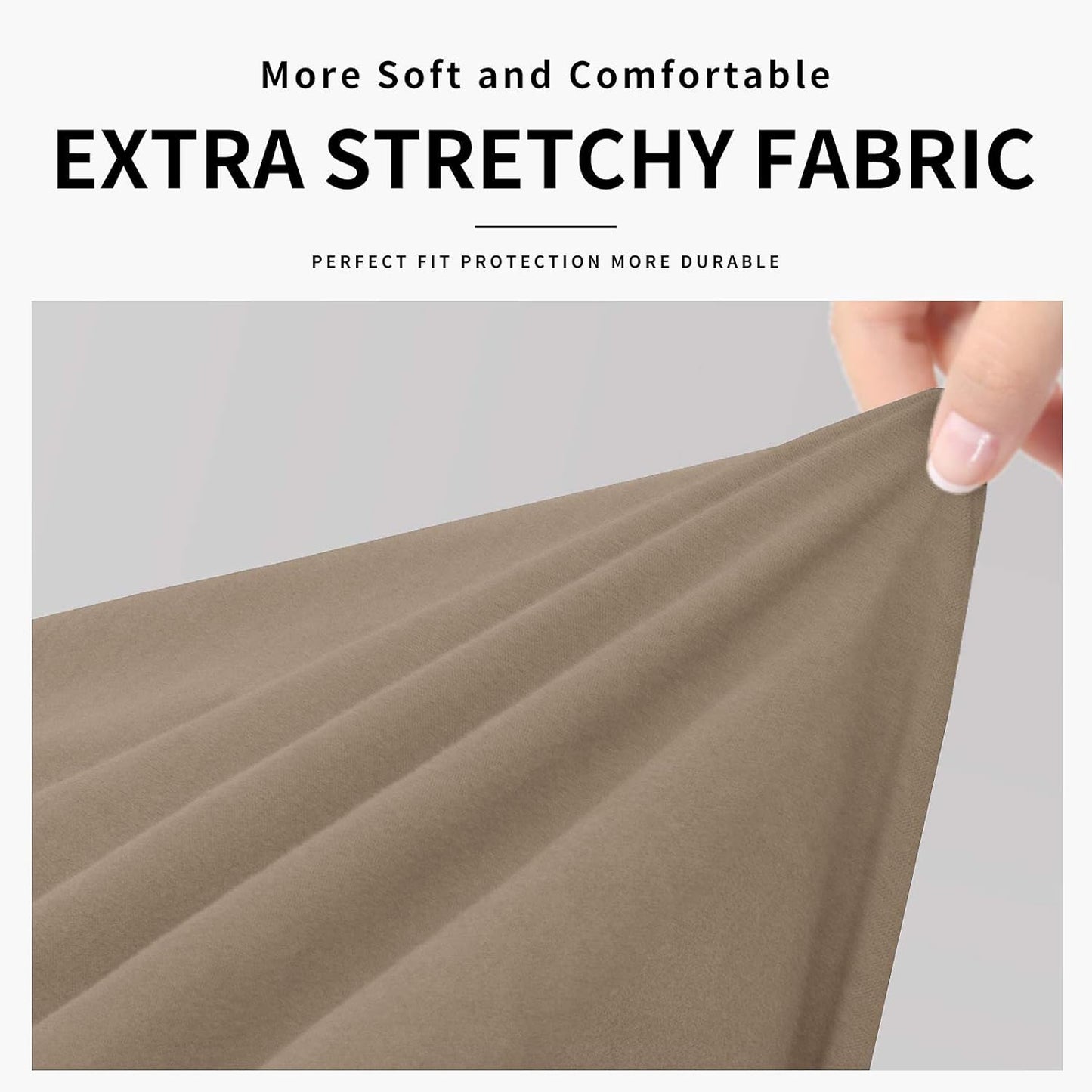Easy-Going 100% Dual Waterproof 4 Pieces Stretch Soft Couch Cover for Dogs, Sofa Slipcover for 3 Separate Cushion Couch Leakproof Furniture Protector for Kids, Pets Dark Gray