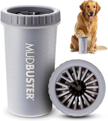 Dexas MudBuster Medium Dog Paw Cleaner in Fuchsia - Fits 1.5"-2.5" Wide Paws, Portable Paw Washer for Muddy Paws, Dog Paw Cleaning Cup with Gentle Silicone Bristles, Quick Clean Pet Paw Washer