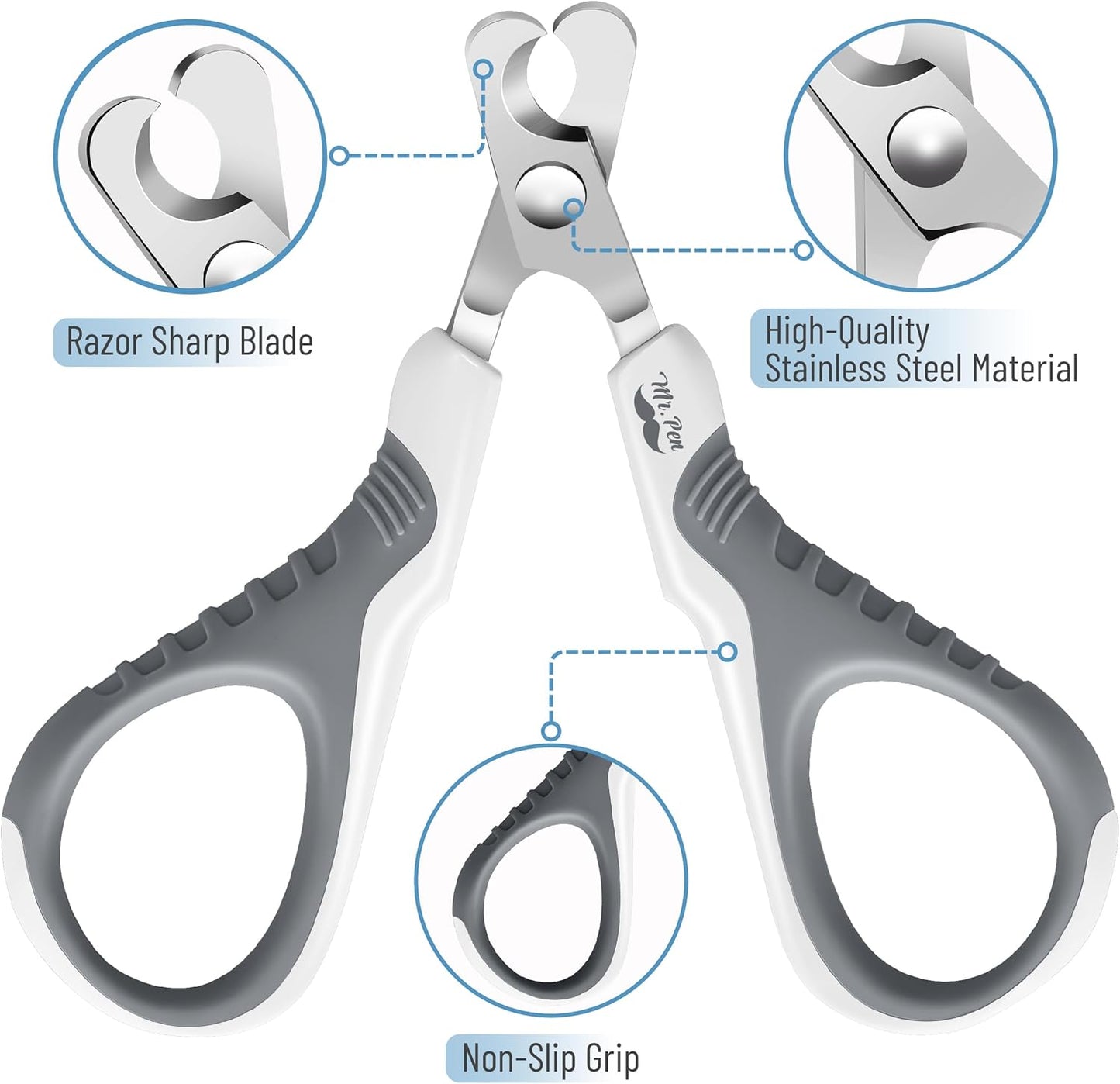 Mr. Pen- Cat Nail Clipper, Stainless Steel, Professional Sharp Cat Claw Trimmer for Small and Medium Cats, Pet Nail Clipper with Sturdy Non Slip Handle